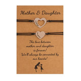 Mother Daughter Infinity Heart Bracelets Adjustable Rope