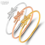 X Crystals Cuff Bangles for Women Stainless Steel Knot Cross Bracelets Gift