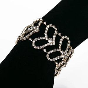 Gold/Silver Chain Link Bracelet Ladies OL Style Copper Crystal B063