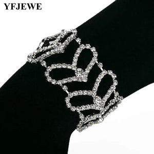 Gold/Silver Chain Link Bracelet Ladies OL Style Copper Crystal B063