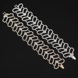Gold/Silver Chain Link Bracelet Ladies OL Style Copper Crystal B063