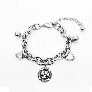 Titanium Steel Life Tree Heart Bracelet Wild Customizable Hot