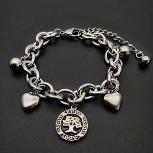 Titanium Steel Life Tree Heart Bracelet Wild Customizable Hot