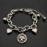 Titanium Steel Life Tree Heart Bracelet Wild Customizable Hot