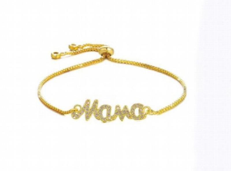 Vintage Copper Women Mama Charm Bracelet Bangles