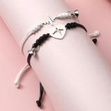 Vintage Punk Heart Magnet Bracelets Romantic Jewelry