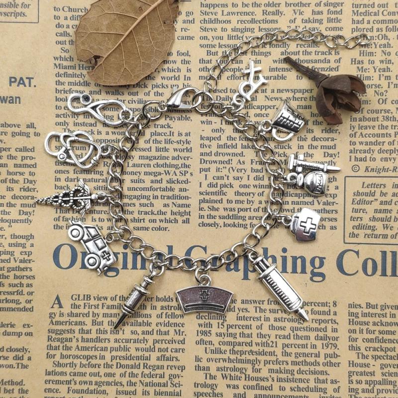 Medical Supplies Series Nurse Cap Needle Syringe Bracelet