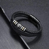 Classic Stainless Steel Men's Leather Bracelet Vintage DIY Customization