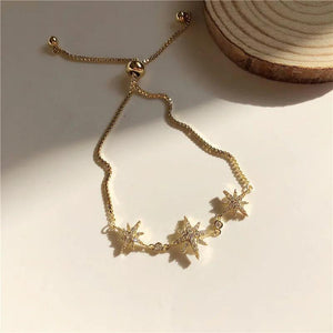 Zirconia Crystal Stars Slave Chain Bracelet Rhinestone Waistbands