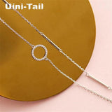 Uini-Tail Hot 925 Tibetan Silver Circle Double Bracelet Jewelry