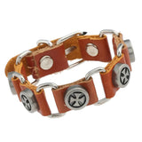 Punk Leather Bracelet Cross Charm Adjustable Bangle Gothic Jewelry