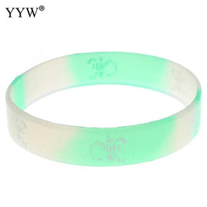 12mm Glow in the Dark Star Rubber Wristband Silicone Luminous Bracelet