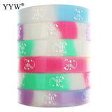 12mm Glow in the Dark Star Rubber Wristband Silicone Luminous Bracelet