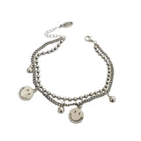 Smiling Face Bracelet Double Layer Beads Chain Jewelry