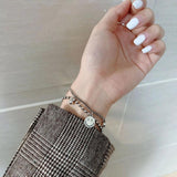 Smiling Face Bracelet Double Layer Beads Chain Jewelry