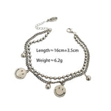 Smiling Face Bracelet Double Layer Beads Chain Jewelry