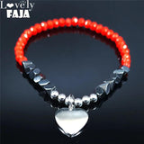 Silver Heart Beads Bracelet for Women Jewelry