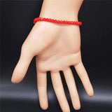 Silver Heart Beads Bracelet for Women Jewelry