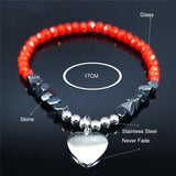 Silver Heart Beads Bracelet for Women Jewelry