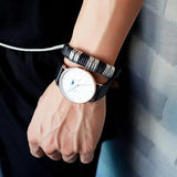 Leather Cuff Bracelet Bangle for Men Stainless Steel Jewelry Male