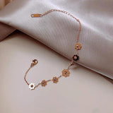 Titanium Steel Daisy Bracelet for Women