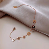Titanium Steel Daisy Bracelet for Women