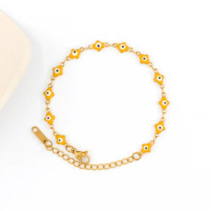 Colorful Evil Eye Charm Bracelet Women Round Beads Bangle