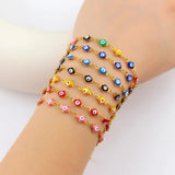 Colorful Evil Eye Charm Bracelet Women Round Beads Bangle