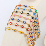 Colorful Evil Eye Charm Bracelet Women Round Beads Bangle