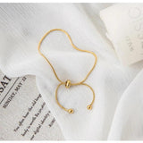 Adjustable Stainless Steel Round Snake Chain Slider Bracelet
