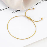 Adjustable Stainless Steel Round Snake Chain Slider Bracelet