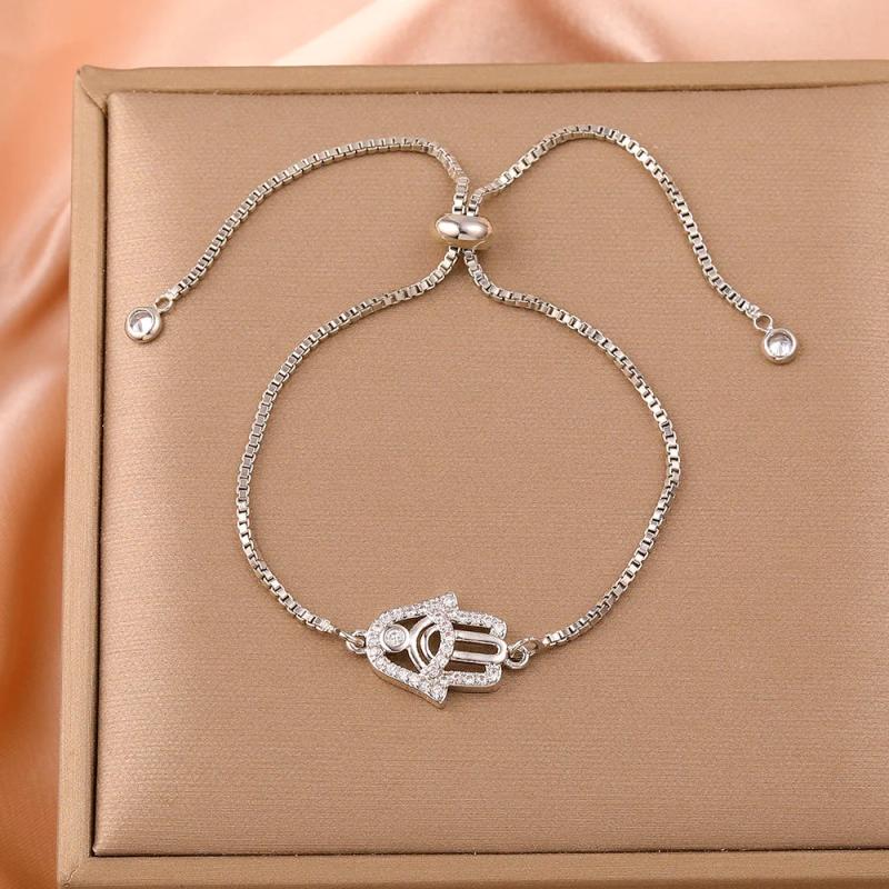 Ethnic Fatima Hand Charm Bracelet Copper Chain Jewelry