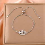 Ethnic Fatima Hand Charm Bracelet Copper Chain Jewelry