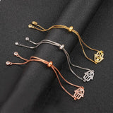 Ethnic Fatima Hand Charm Bracelet Copper Chain Jewelry