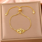 Ethnic Fatima Hand Charm Bracelet Copper Chain Jewelry