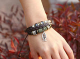 Jesus Fish Multilayer Bracelet Wrap Vintage Braided Leather Charms Beads Bangle