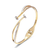Stainless Steel Crystal Nail Bracelet for Women