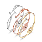 Stainless Steel Crystal Nail Bracelet for Women