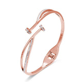 Stainless Steel Crystal Nail Bracelet for Women