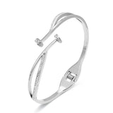 Stainless Steel Crystal Nail Bracelet for Women