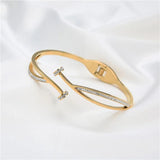 Stainless Steel Crystal Nail Bracelet for Women