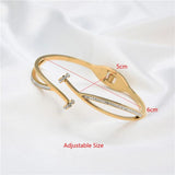 Stainless Steel Crystal Nail Bracelet for Women