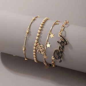 Geometric Star Letters Bracelet