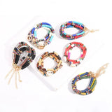Colorful Polymer Clay Shell Bracelet Adjustable Elastic Beach Jewelry