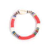 Colorful Polymer Clay Shell Bracelet Adjustable Elastic Beach Jewelry