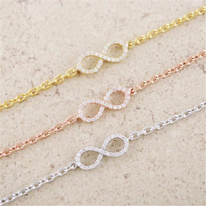 Crystal Infinity Bracelet Charm Shining Jewelry for Women Girls