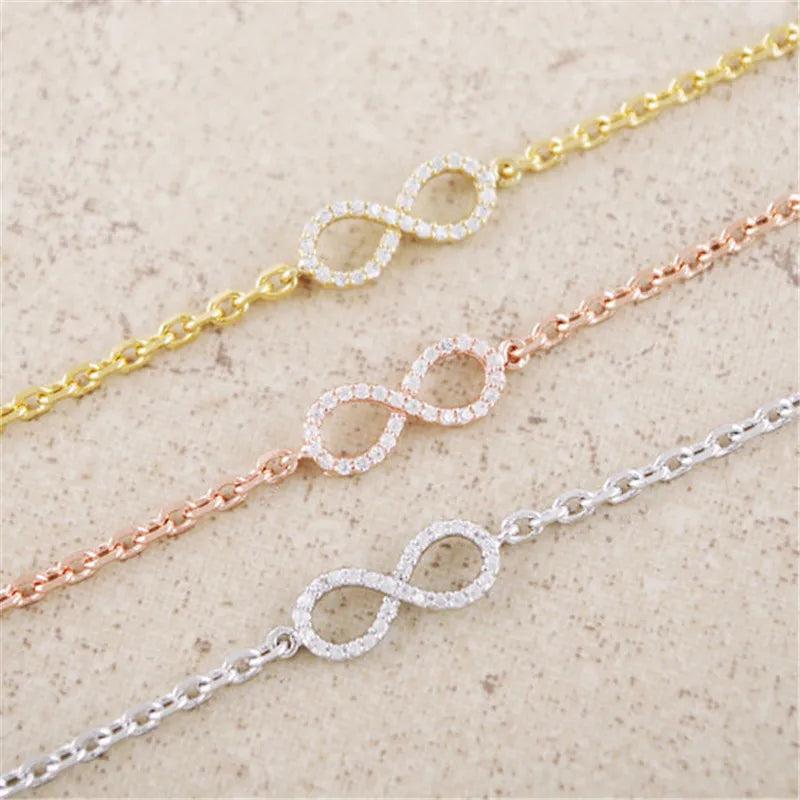 Crystal Infinity Bracelet Charm Shining Jewelry for Women Girls