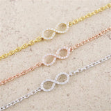 Crystal Infinity Bracelet Charm Shining Jewelry for Women Girls
