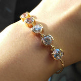CZ Bracelet Silver Adjustable Girl's Jewelry
