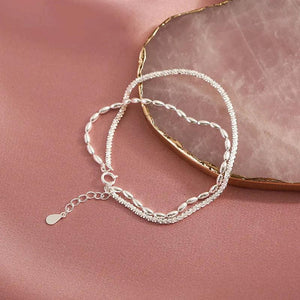 Silver Bracelets for Women Multilayer Chains Jewelry